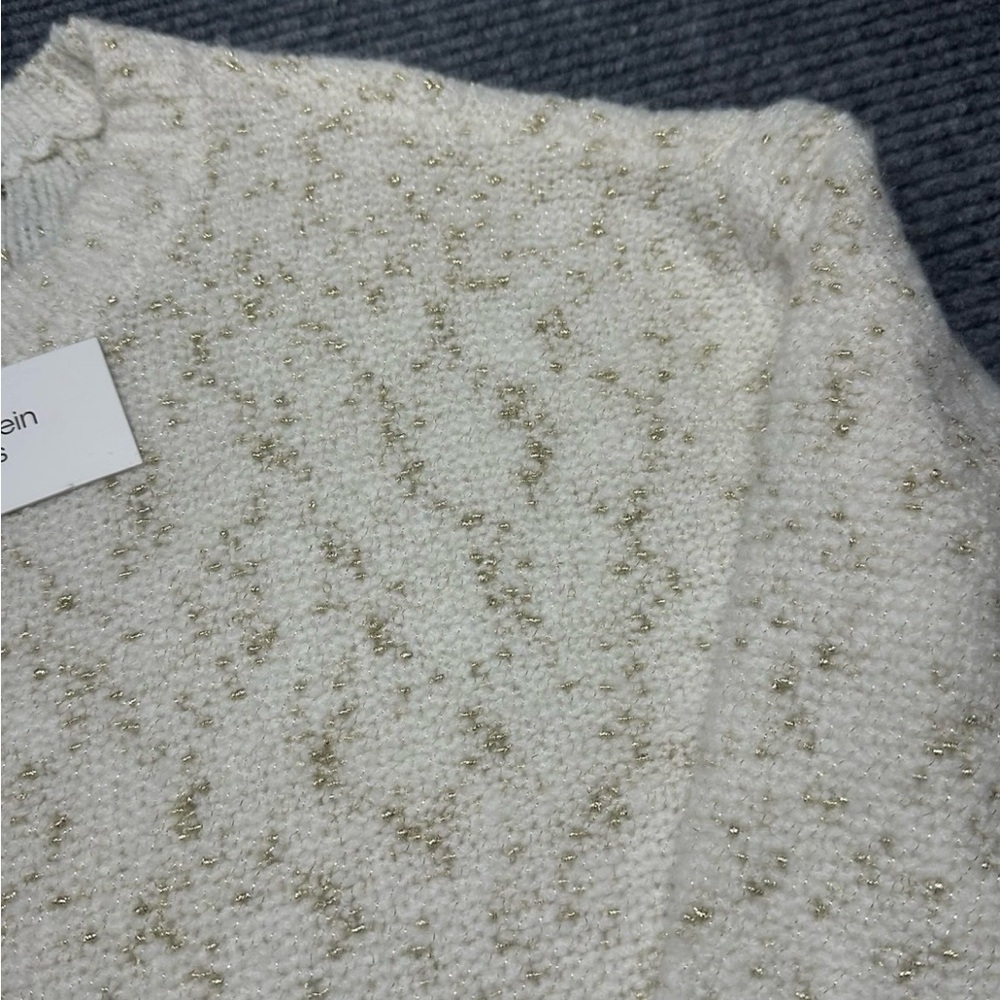 Calvin Klein Jeans Cream and Silver Knit Sweater - Picture 10 of 10